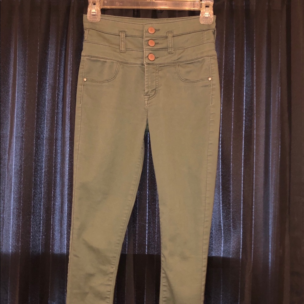 Green High Top Skinny Jeans